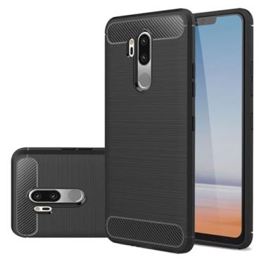 Imagem de Gufuwo Capa para LG G7 ThinQ, G7 Plus ThinQ/G7+ ThinQ, LG G7 One/LG X5 One/LG Q9 One, capa de telefone fina de fibra de carbono TPU capa protetora à prova de choque para LG G7 ThinQ preta