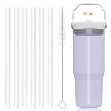 Imagem de Bubrike Canudos de substituição compatíveis com Stanley IceFlow Flip Straw Tumbler 850.5 g, 1,814.4 g Acessórios incluídos 6 canudos, 1 escova de limpeza (não para Stanley Ice Flow 2.0 Flip Tumbler