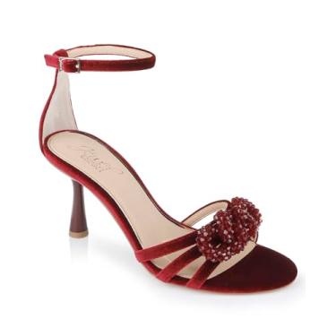 Imagem de Jewel Badgley Mischka Sandália feminina de salto tailani, Veludo Bordo, 39