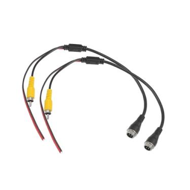 Imagem de Hihaha 2 peças adaptador de câmera de carro 4 pinos para RCA adaptador M12 4 pinos macho para RCA AV macho com fio de gatilho conector fio monitor cabo de vídeo material durável