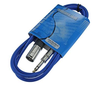 Imagem de MCSPROAUDIO Cabo de áudio macho TRS para XLR Pro de 1/4" balanceado e blindado, 6 ft long, Azul
