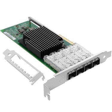 Imagem de Euqvos Placa NIC 10GbE para Intel X710-DA4 PCIe 3.0 x8 Quad SFP+ Portas XL710BM1 Controlador compatível com Windows Server/Linux/VMware ESXi
