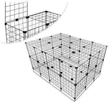 Imagem de Cercado Pet Porquinho Da Índia Com Fundo Pé e Teto 90x120x60cm Preto -