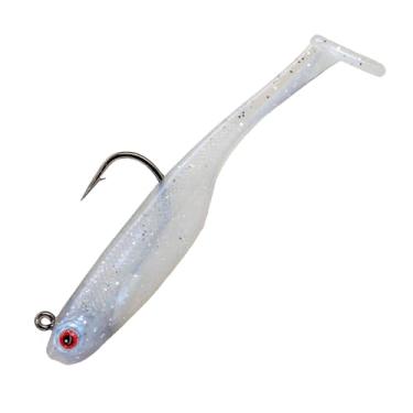 Imagem de Strike King (SKHM414-84) Isca de pesca Homing Minnow, isca de natação de plástico macio pré-equipada, otimizada para sonar ao vivo, perfil realista, 10 cm, 1/113.4 g, gancho 3/0, pacote com 3, pérola