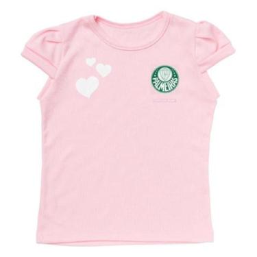 Imagem de Camisa Infantil Palmeiras Baby Look Rosa Oficial - Torcida Baby, Tam 2