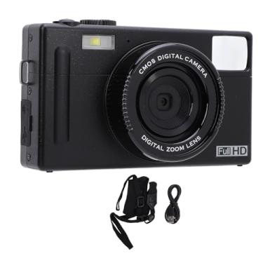 Imagem de Câmera Vídeo Digital 48 MP para Adolescentes, 1080P HD 16X Zoom Digital USB C Câmera Vídeo Bolso Portátil Com Tela IPS 3 Polegadas e Luz Preenchimento, Câmera Digital para Vlogging