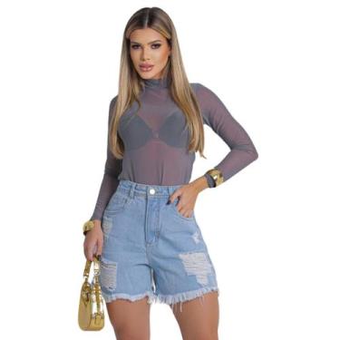 Imagem de Short jeans lumix tamanhos 36 ao 44- ref-100785, Azul, Claro, 42