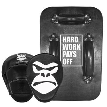 Imagem de Escudo Almofada De Chute Aparador Muay Thai + Manopla De Foco Soco Alv