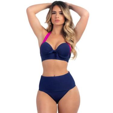 Imagem de Biquíni Meia Taça Com Bojo Sustentação E Calcinha Hot Pant - HYPE MODA