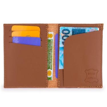Imagem de Carteira Em Couro Masculina Slim Pequena Porta Cnh Cartão e Notas - Pa