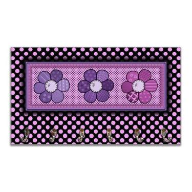 Imagem de Cabideiro de Parede Porta Colar Chaves Cintos Toalhas Flores - Formali