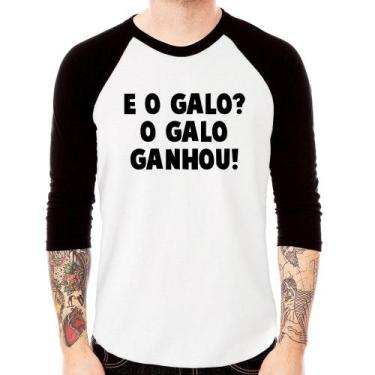 Imagem de Camiseta Raglan E o galo O galo ganhou! Manga 3/4 - Foca na Moda, Bran