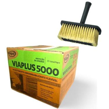 Imagem de Viaplus 5000 Argamassa Polimérica Flexível 18Kg Viapol + Broxa