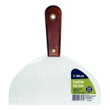 Imagem de Espátula Aço Inox 8'' / 20cm. Massa Corrida, Gesso E Drywall - ATLAS