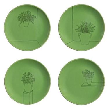 Imagem de Jogo de Pratos de Sobremesa Rita Lobo Porto Brasil Ervas 4Un, Combinaç