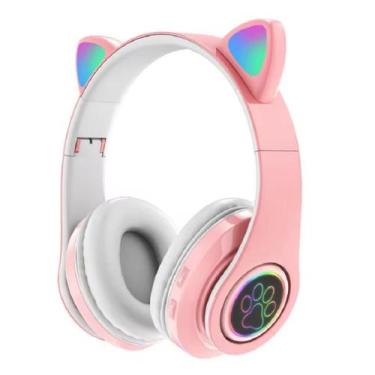 Imagem de Fone De Ouvido Gatinho Bluetooth 5.0 Led Sem Fio - Cat Ear - Lehmox, R