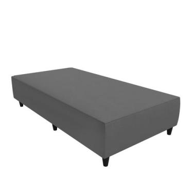 Imagem de Base Box Tamanho Solteiro Na Cor Cinza 188x88 Em Suede - JrLimaHome