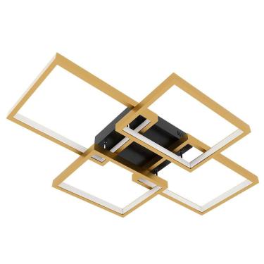 Imagem de Lustre Plafon Quadrado Modaza Soffitto 60cm, Dourado