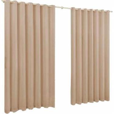 Imagem de Cortina De Microfibra 6,00X2,80 Bege Ilhós Cromado - Confecções evange