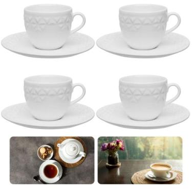 Imagem de Kit 4 Xicaras 75 Ml Mia Perola com Pires - Oxford