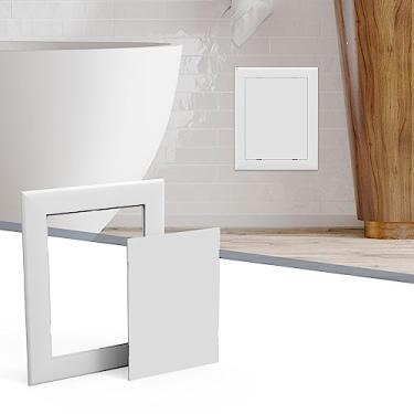 Imagem de Flamorrow Painel de acesso autoadesivo para drywall, painel de acesso de encanamento de 15 cm x 20 cm, porta de acesso de parede de plástico resistente para drywall, capa de parede para teto, fácil de