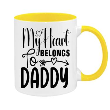 Imagem de SpreadPassion Caneca de café My Heart Belongs To Daddy, presente para namorado e namorada, ideia de presente de dia dos namorados, presente para marido e esposa, ideia de presente de aniversário do