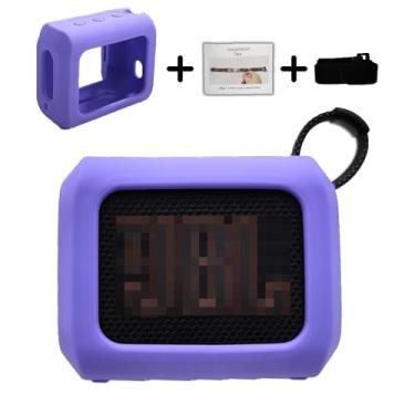 Imagem de xcivi Capa de silicone para alto-falante Bluetooth ultra portátil JBL Go 4, alto-falante Bluetooth película macia protetora para JBL Go 4, acessórios de alto-falante Bluetooth (apenas capa) (roxo)