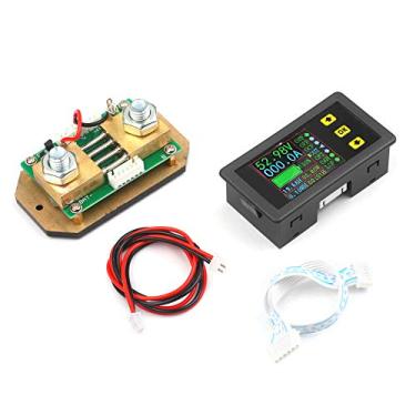 Imagem de 90V 0-300A Display LCD digital Coulometer Medição de corrente bidirecional Voltímetro Amperímetro Watt Meter Monitor de energia de corrente de tensão