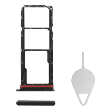 Imagem de BESJMYT Substituição para bandeja de cartão SIM Samsung Galaxy A05 (versão SIM único) Adaptador de suporte de slot de bandeja de cartão preto com ejetor de agulha para A05 SM-A055F