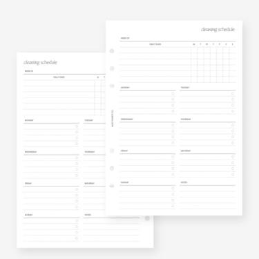 Imagem de Refil de agenda de planejamento de limpeza A5 para Filofax A5, Kikki K Large, agendas de 6 anéis tamanho LV GM, 14 x 21 cm