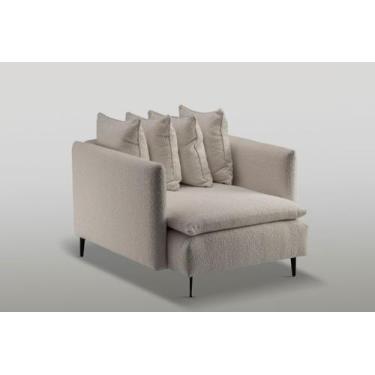 Imagem de Chaise Long Estofada 1,10mt Buriti - Genérico, Bege