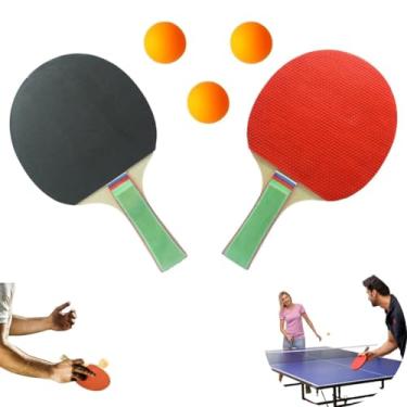Imagem de Kit Ping Pong Tênis de Mesa com 2 Raquetes e 3 Bolinhas - Diversão Garantida