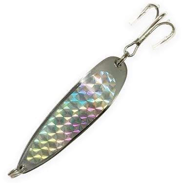 Imagem de Iscas de pesca de colher de crocodilo 85 g, cromadas, 12 peças equipadas com ganchos agudos 2/0, para água salgada e água doce, inclui configuração de gancho resistente, ideal para robalo, truta, atum