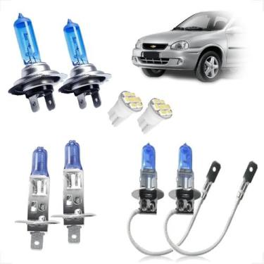 Imagem de Kit de Lâmpadas Halógena Super Branca H7 H1 H3 Farol Baixo Alto e Milh