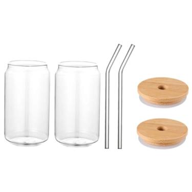 Imagem de 2 Conjuntos Copinho De Vidro Xícaras De Café Xícara De Chá Copos De Chá Gelado Copos Em Forma De Lata Canecas De Lata Com Café Gelado Madeira Escritório Uísque De Bebida