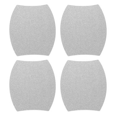 Imagem de Partuto 4 peças 90 x 100 mm adesivo protetor de copo magnético universal para porta de carro - Película protetora de maçaneta de porta de carro anti-arranhões - Tom prateado fosco