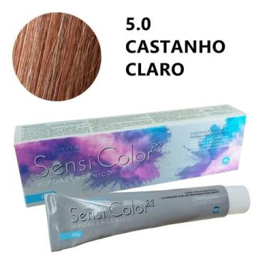 Imagem de Coloração capilar hipoalergênica Alergoshop Eclat SensiColor 60g, 5.0 