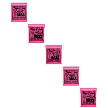 Imagem de Kit 5 Encordoamento Baixo 045 Ernie Ball Super Slink Níquel