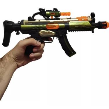 Imagem de Arminha Militar de Brinquedo Com Luz e Som - 99 Toys, Camuflada