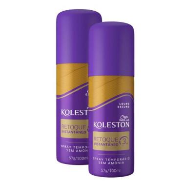 Imagem de Kit 2 Koleston Retoque Instantâneo Louro Escuro Spray 100ml