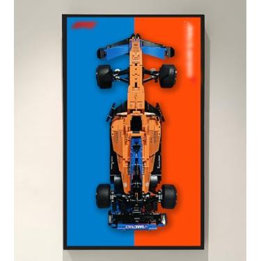 Imagem de WETCEAOM Painel De Exibição Para Lego Technic 42141 Mclaren Fórmula 1 2022 Réplica De Carro De Corrida, Ideias De Presentes Para Fãs De Montagem Em Parede De Carros Lego, Compatível Com Lego Mclaren
