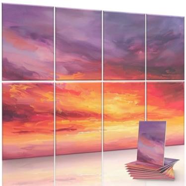 Imagem de JaneTech Pacote com 8 painéis acústicos artísticos, painéis de absorção de som, painéis acústicos decorativos de 121 x 81 cm, arte de parede com nano cola para gravação e estúdio em casa, escritório,