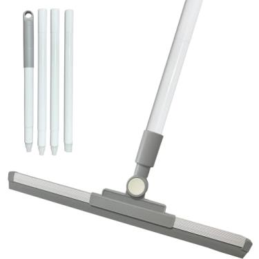 Imagem de Vassoura de rodo para chuveiro de chão, rodo com cabo longo, limpador de borracha para azulejo de banheiro, chuveiro, vidro, janela, deck e limpeza de pátio