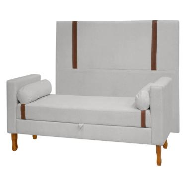 Imagem de Kit Cabeceira e Calçadeira Baú para Cama Box Casal 140cm Bouclê - SOFA STORE