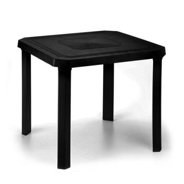 Imagem de Mesa Quadrada Desmontável Jardim Externo Praia Bar Boteco Cor Preto - 