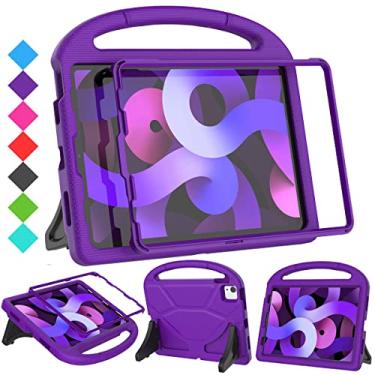 Imagem de SUPLIK Capa infantil para iPad Air 5ª/4ª geração (10,9 polegadas, 2022/2020), construída com protetor de tela, capa à prova de crianças para iPad Air da Apple 4/5 e Pro 11 versão antiga, roxa