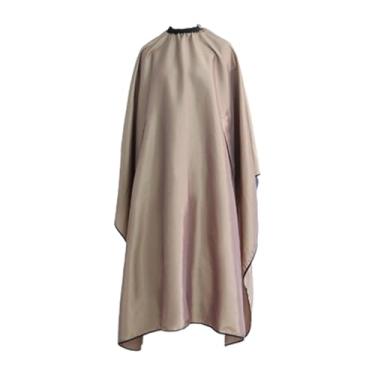 Imagem de predolo Salão barbeiro capa cortando cabelos capa ajustável fivela cor tinta de xale tintura de cabelo capa cabeleireiro para lavar maquiador artista, Café 140cmx160cm