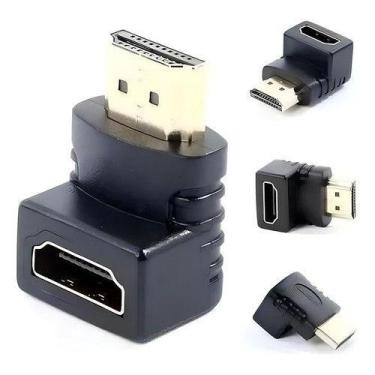 Imagem de Adaptador Hdmi 90 Graus Em L Macho X Fêmea Para Tv - NoBrand