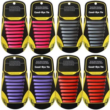 Imagem de YANQINQIN Cadarços de silicone sem amarração - fácil de usar e sem rasgos - para todas as idades, colorido e conveniente, 2, FREE