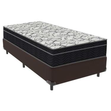Imagem de Cama Box Solteiro Marrom + Colchão Airtech D45 D45 Ortobom